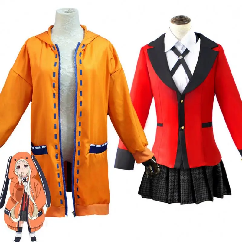 Anime Kakegurui Cosplay Figure Yomotsuki Runa Cosplay Costume Coat JK School Girls Uniform Hoodie Halloween Dress For Women
