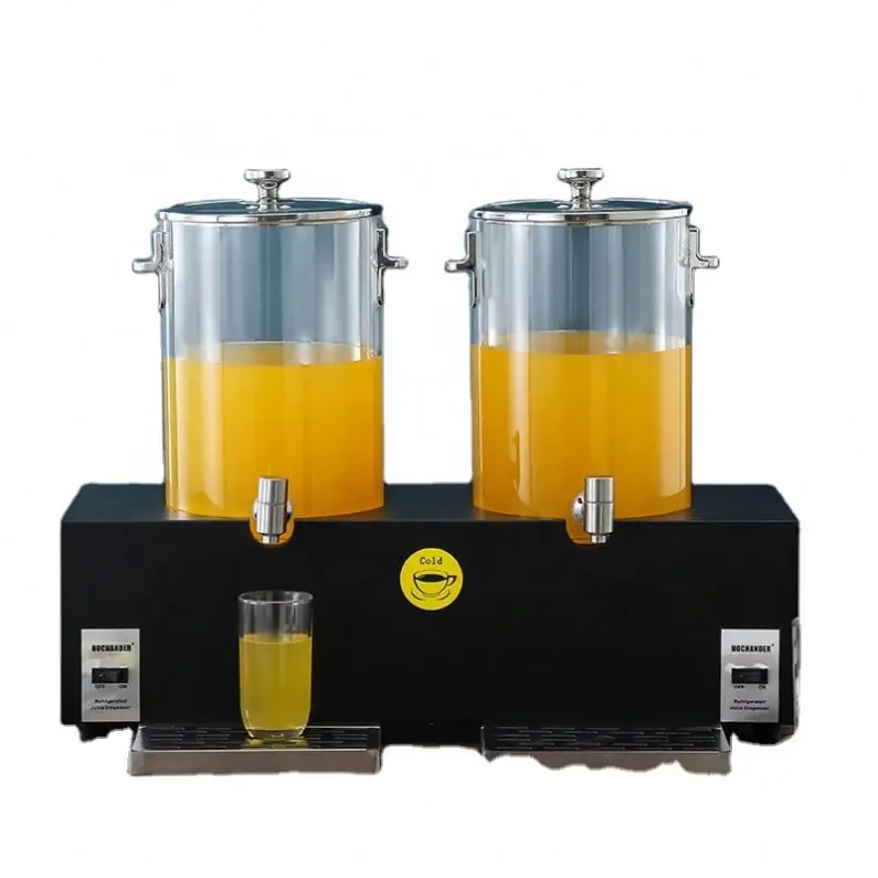 Heavybao 10L 20L Juice Insulation Machine Glass Material Drink Dispenser Silver Body Own Brand Buffet Equipment