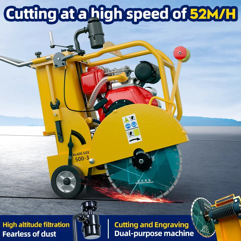 500mm Asphalt Concrete Road Cutting Machine Diesel Engine Floor Slab Road Cutter