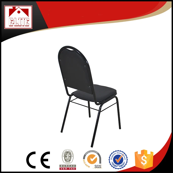Black metal fabric stackable dining chair suitable for banquet hotel wedding banquet chair can be customized