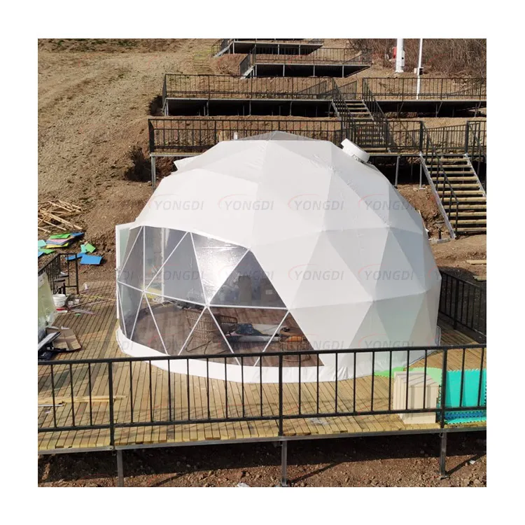 Открытый отель стальная конструкция tenda glamping Водонепроницаемый 4 м 6 7 8 10 геодезический купол с полом для Филиппин
