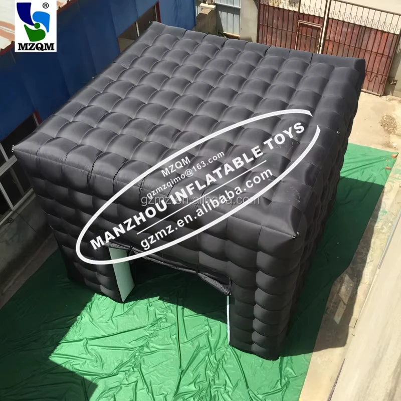 Портативный навес для зала мероприятий черный белый фотобудка надувной ночной клуб с огнями