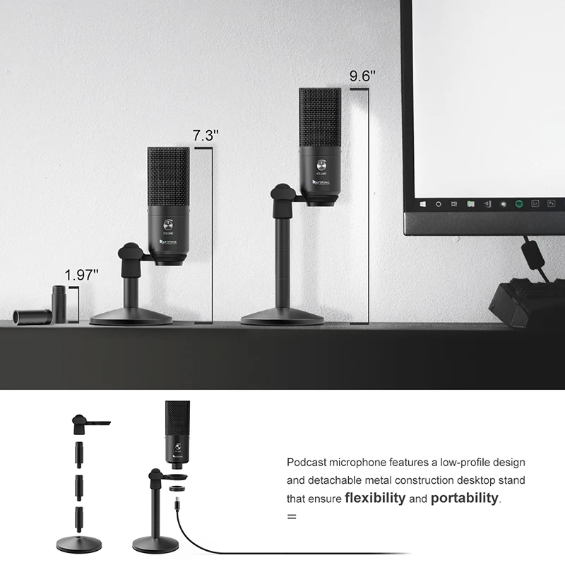 Fifine K670B веб-трансляция потокового USB Cavo Microfono Совместимость с ПК