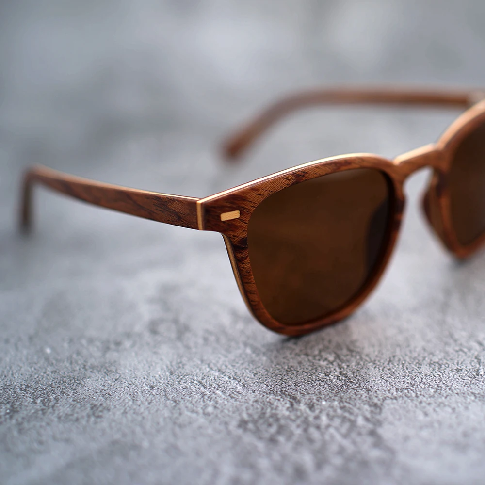 Natural Bamboo Wooden Sunglasses Handmade Polarized Mirror Coating Lenses Eyewear With Gift Box