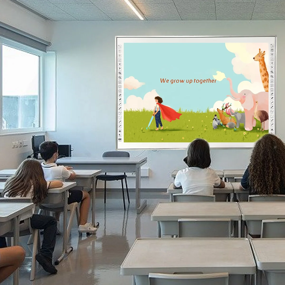 ZHIPING IR Touch Product Multi Touch IR Electronic Whiteboard Connect Supplier 96 Inch 30 Technology Windows Note Board Led 4:3