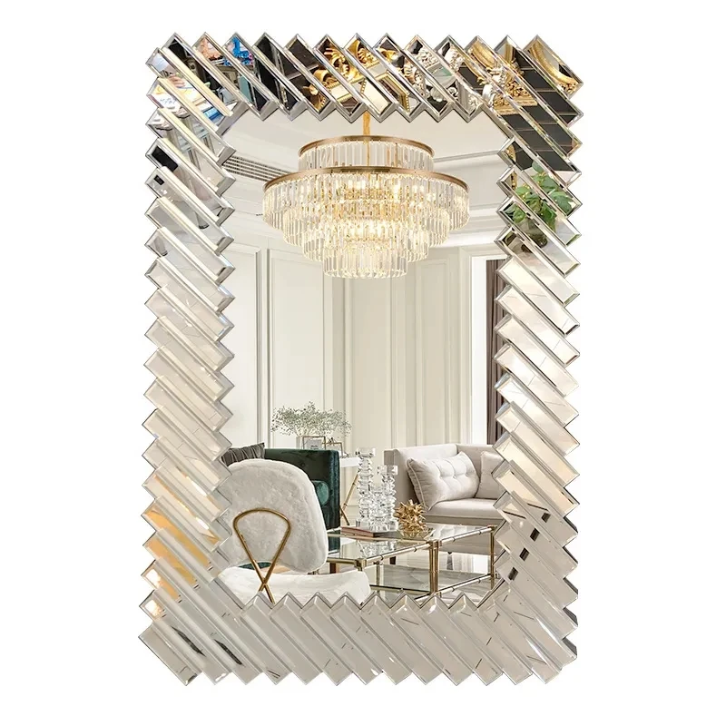 45*78cm Elegant Design Light Luxury Bathroom Wall Mirrors Dressing Table Mirror Porch Art Decorative Wall Mirror