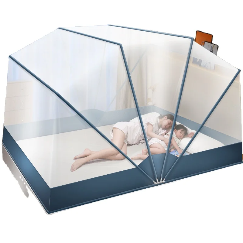 Folding Portable Mosquito Net with Six Fiberglass Brackets Secured with Retainer,80cm Height,Moustiquire Net for Travel,Camping