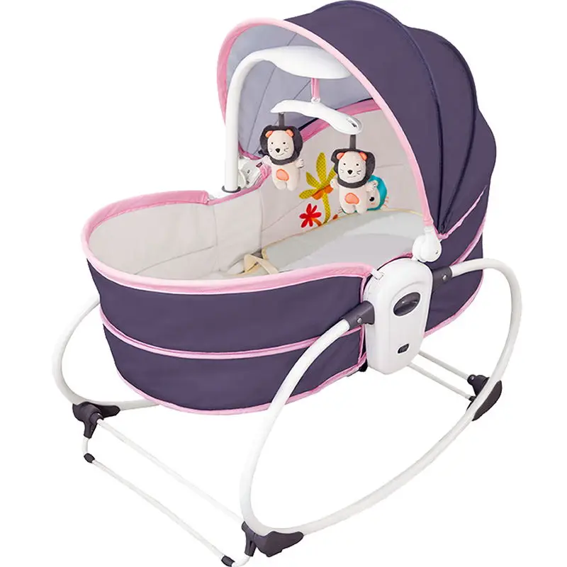 
5 in 1 comfortable soft fun electric Baby cradle bassinet rocking chair portable baby bed for travel 