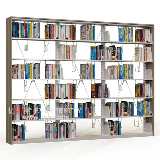 EVERPRETTY Manufacture College Library Reading Hall Display Library Bookcase Cabinet Books Curved Showcase