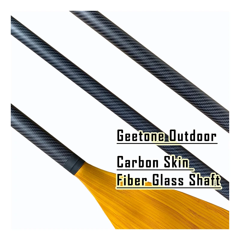 Geetone Fiberglass Bamboo Paddle For SUP Paddle Boards Fiber-glass shaft carbon Skin Wooden Bamboo Blade Coated 1.8-2.2m 3pieces