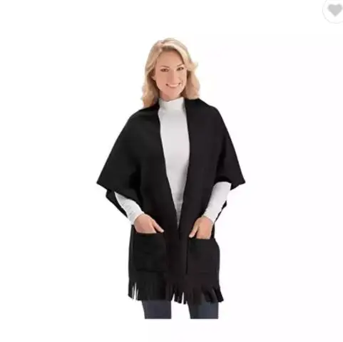 Лидер продаж 2022 Amazon, роскошная Удобная Женская флисовая накидка, шаль с запахом и большими передними карманами