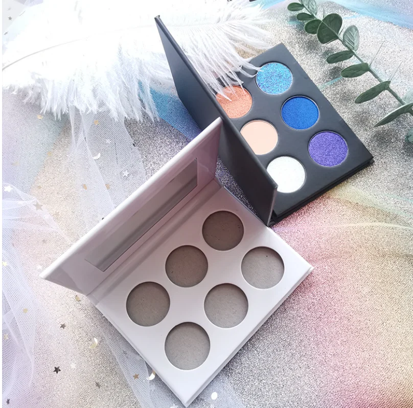 
6 shades very pigmented custom mini eyeshadow palletes logo printing available 