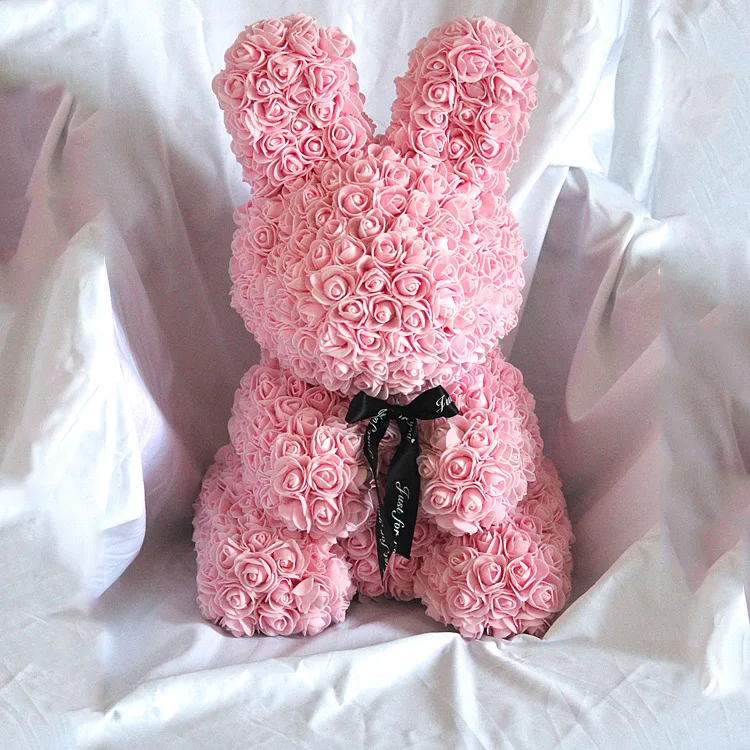 Easter Rabbit Rose Bear Bunny Rose Bear Rose Teddy Bear With Box Kids Gifts For Birthday