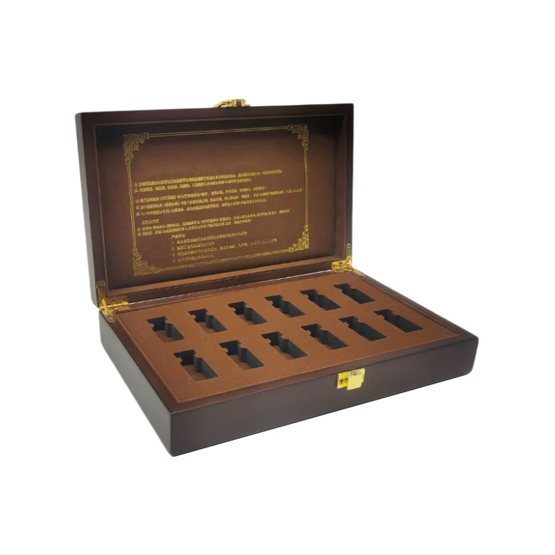 Factory direct sale luxury lacquered wooden box perfume essential oil wooden gift box packaging
