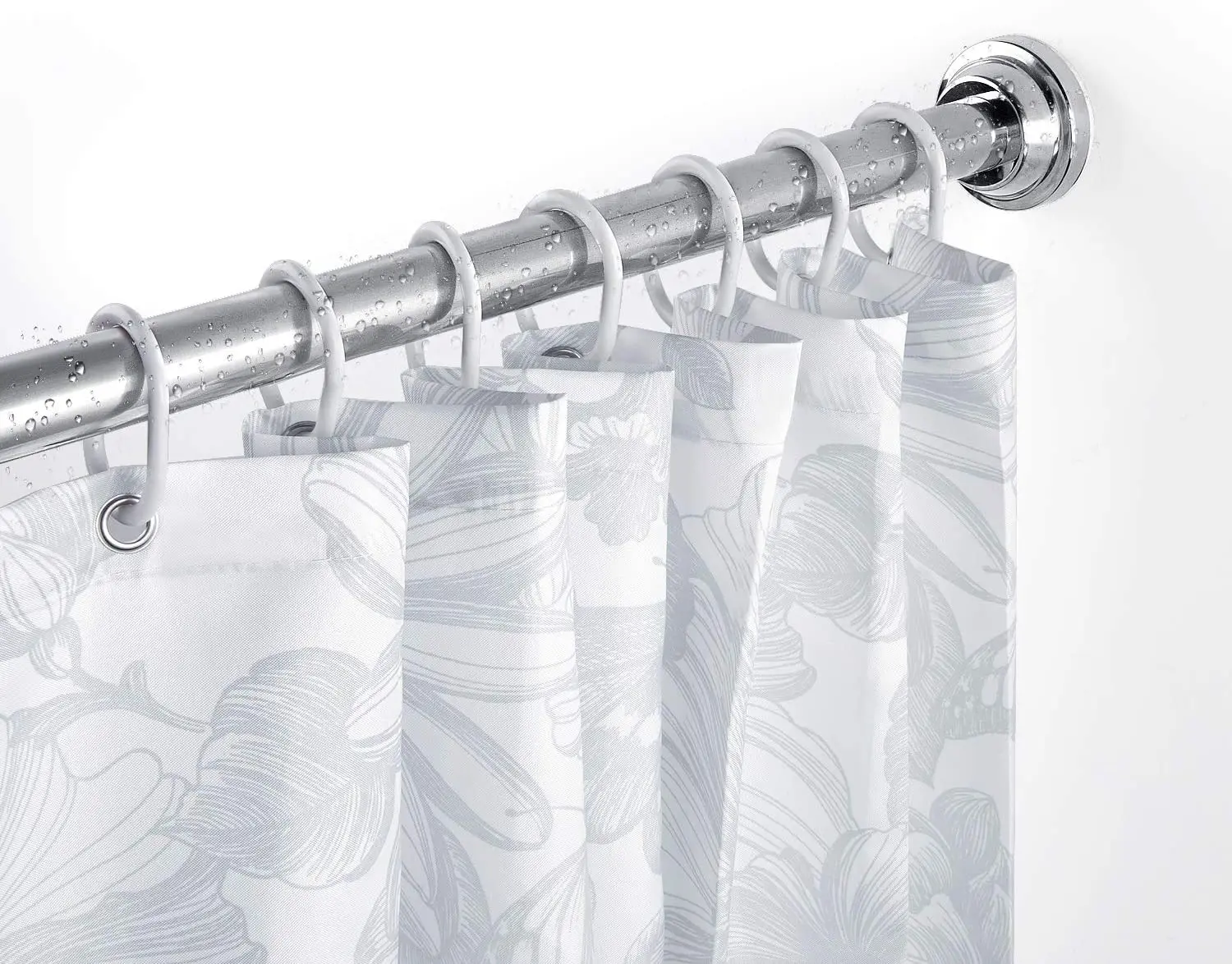 Extensible stainless steel shower curtain rod