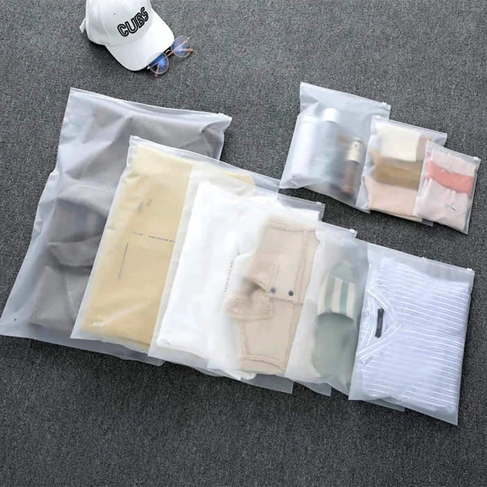 1pcs Custom frosted zipper bags, clear zip lock bag, high quality clothes plastic bag for Clothing Coat Jeans Hoodies Package