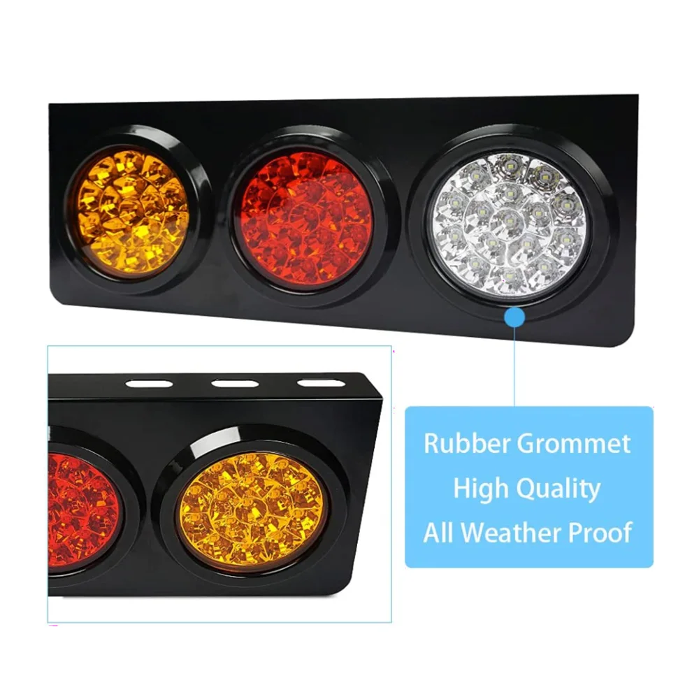 Heavy Duty Truck Red Yellow Amber Tail Lamp Lighting Rubber Grommet 4 Inch Truck Led Lamp