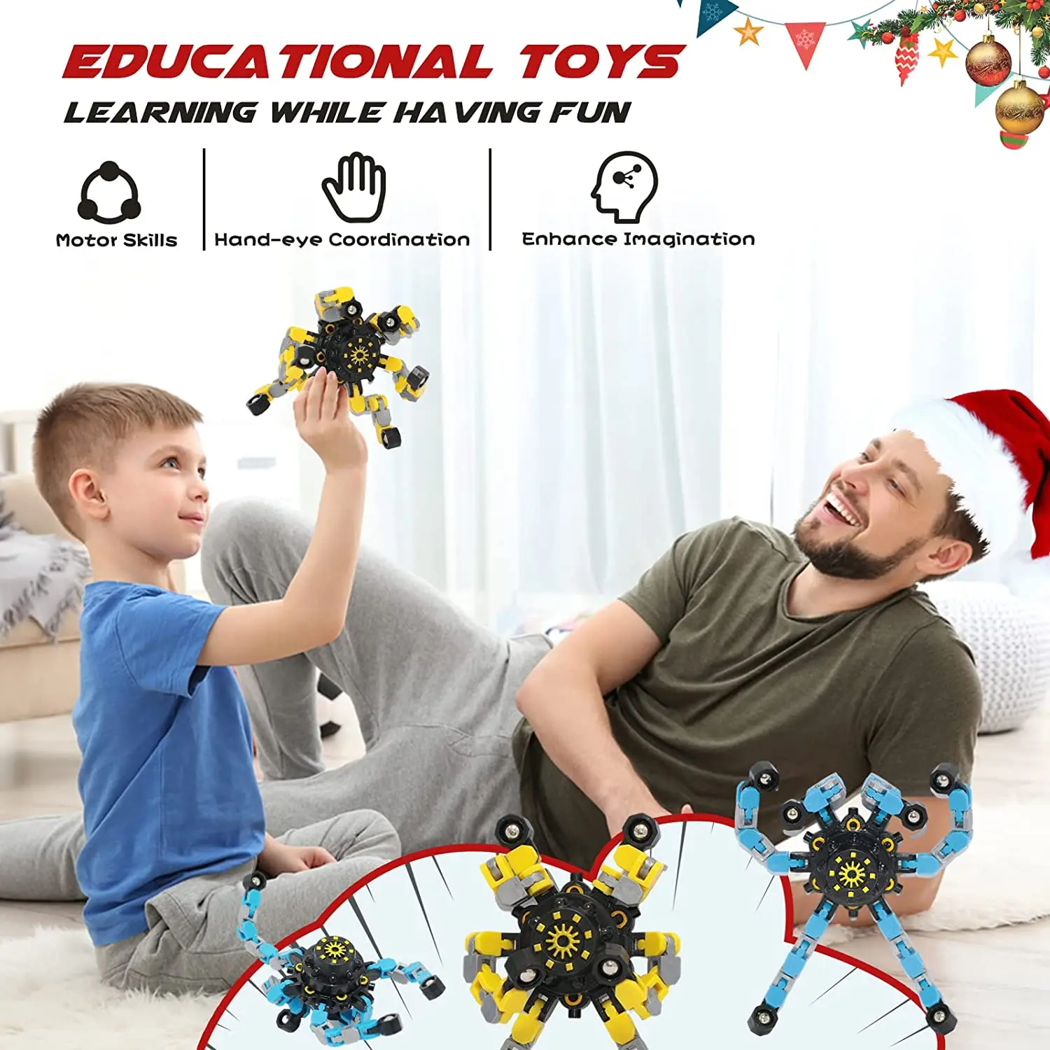 Funny Fidget Spinners Transformable Mechanical Fingertip Gyro Spinner Spinning Toy for Adults Kids Anxiety Stress Relief Toys