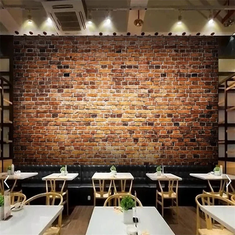 Colorful Brick Pattern Sticker Mural Wall Papers Brown Wallpaper HD Waterproof Wallpaper