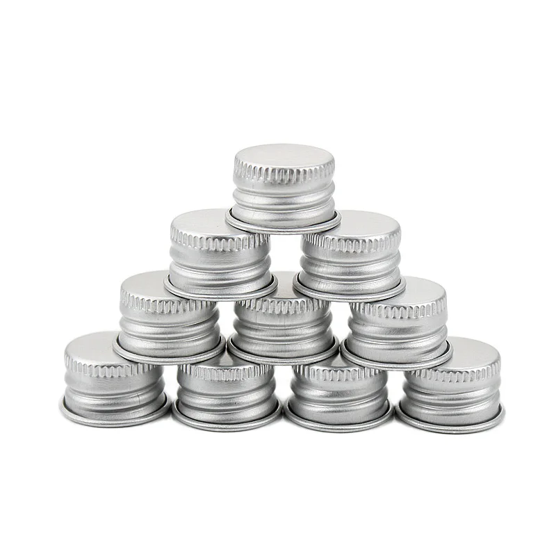 18mm 20mm 24mm 28mm Aluminum Gold Silver Black Metal Screw Cap Metal Screw Lids for Plastic Glass bottles