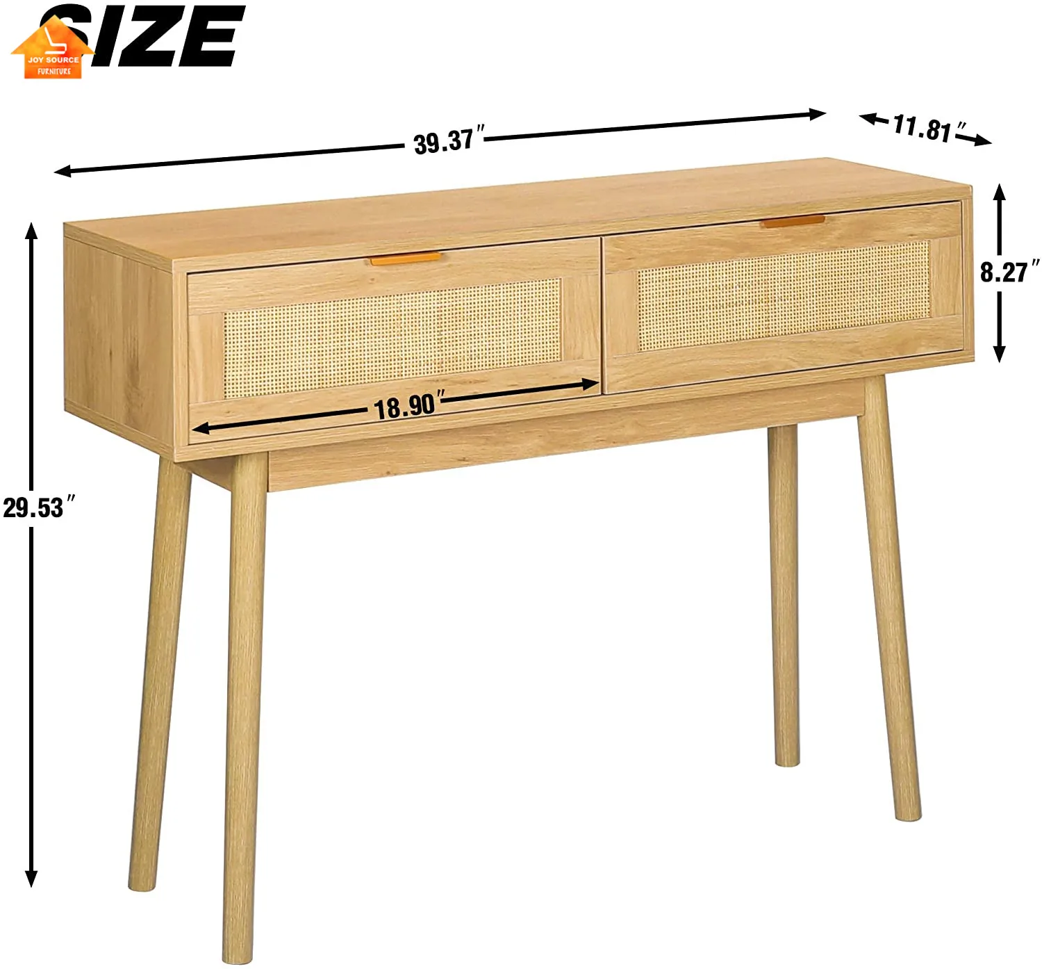 Wooden hallway rattan entryway table fashion console for living