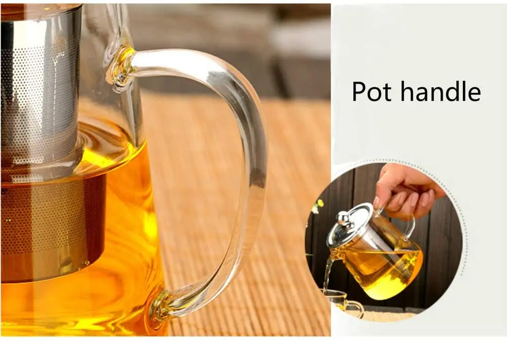 High Borosilicate 400ml Heat Resistant Double Wall Glass Teapot