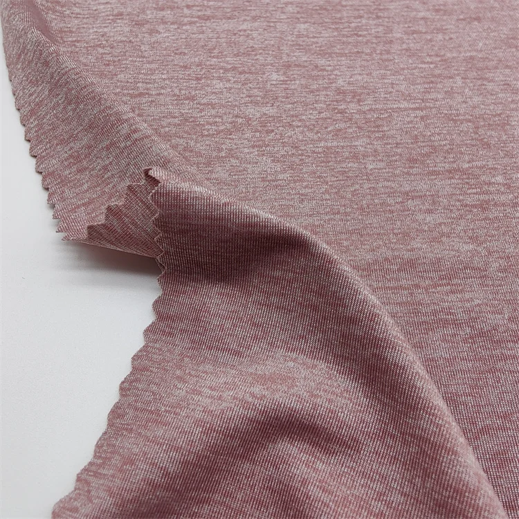 Luxury Competitive Price Fine Fabrics 150Gsm 52% Polyester 41% Nylon 7% Spandex  N/T Melange Knitting Yarn Fabric