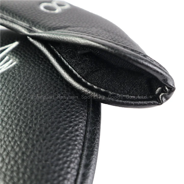 PU Leather protect Black Golf club headcovers iron cover Litchi grain lron covers ANNIU 12pcs/set