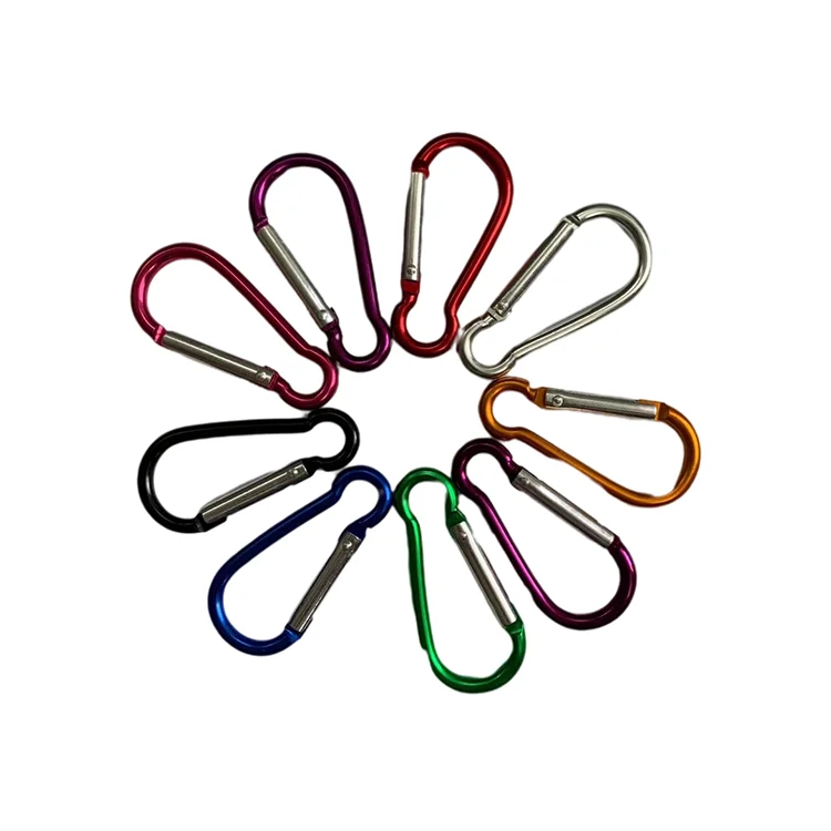 Camping Survival Outdoor Tool Aluminum D-shaped Carabiner Spring Buckle Hook Keychain