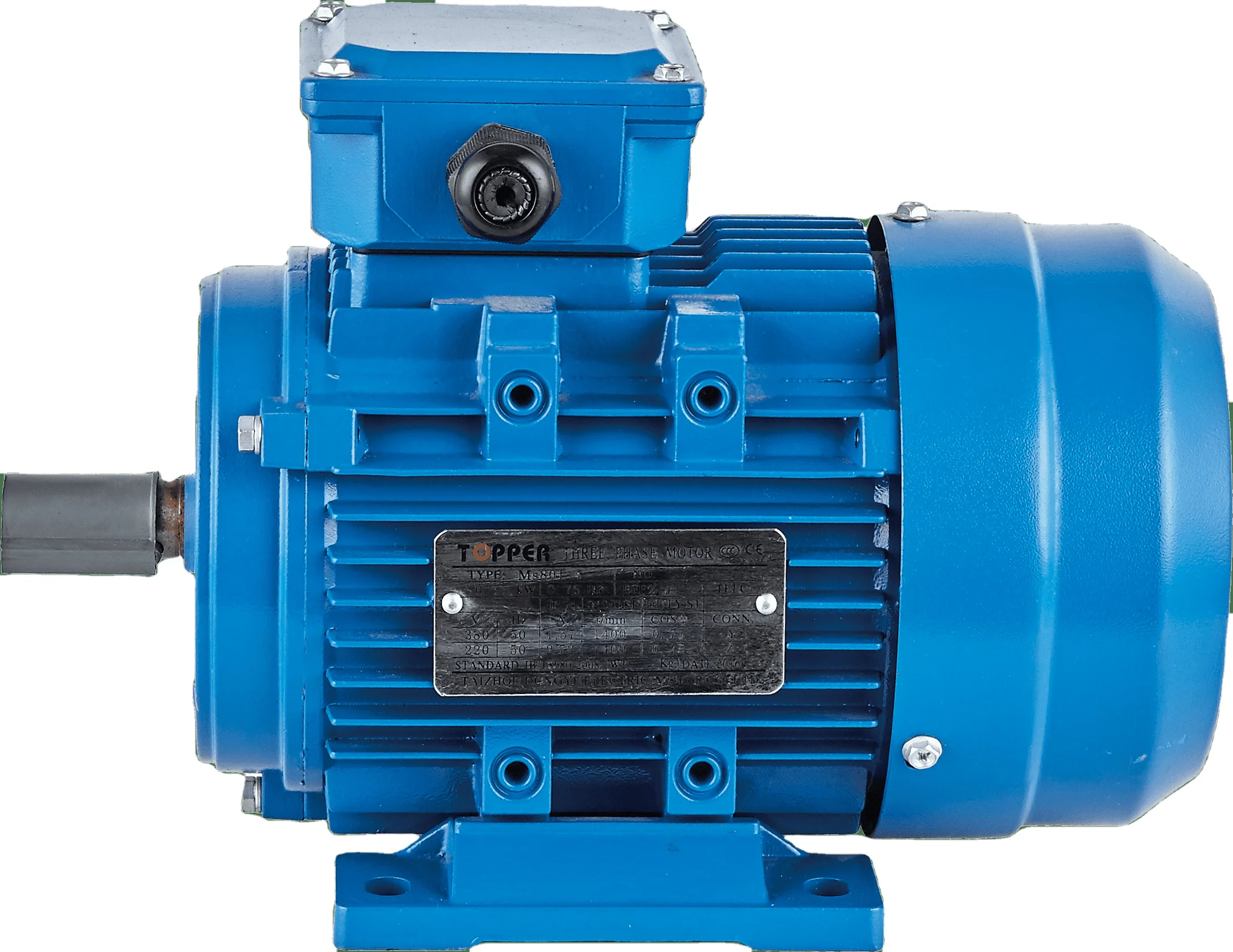 0.12kw 0.18HP 2700RPM 2P Topper All Copper Three-Phase Induction Motor 380V 50Hz AC Electric Motor Aluminium Housing