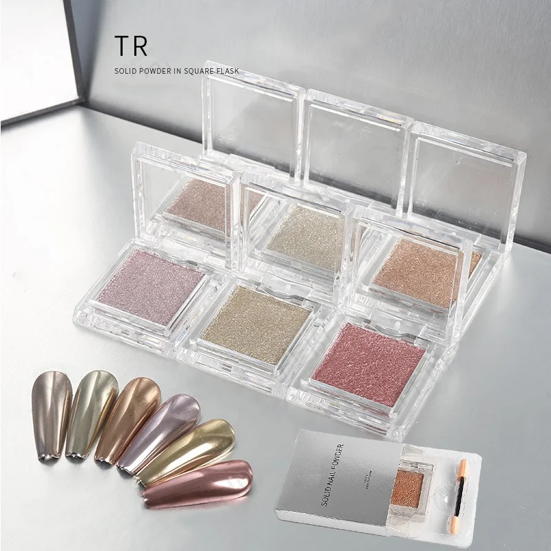 Nail 6 Colors Solid Laser Golden Silver Dust for Metal Effect Chrome Nail Art Decorations Nail Magic Mirror Powder