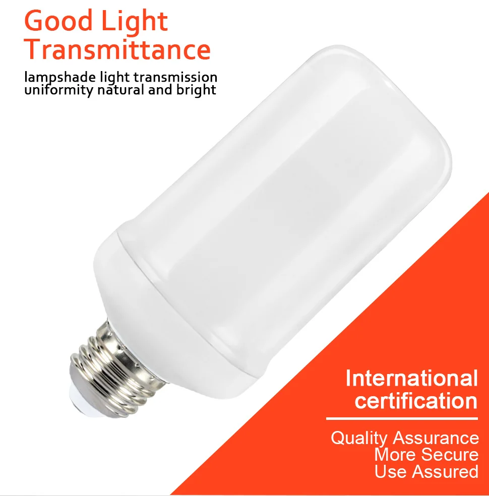 Flame Bulb 85-265V LED Flame Effect Fire Light Bulbs Flickering With Gravity Sensor