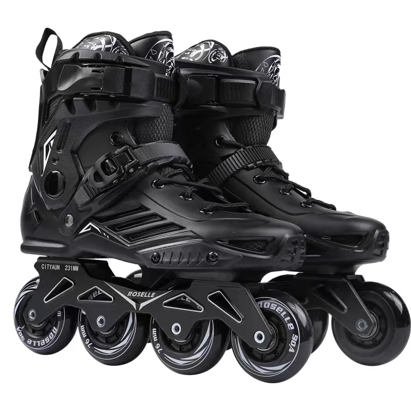 Wholesale cheap Plastic fiber glass professional adult man 4 wheels inline roller skates