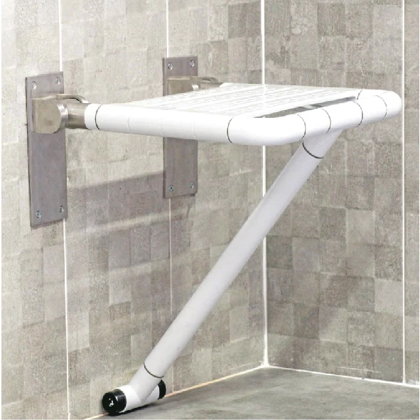 Bathroom wall mounted Stainless Steel folding  shower seat safety shower hand rail