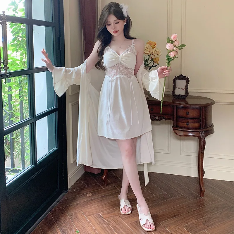 Oem Wholesale Women Sleepwear Sets Silk Pajamas Nightgown Satin Nightdress Sleepwear Sets