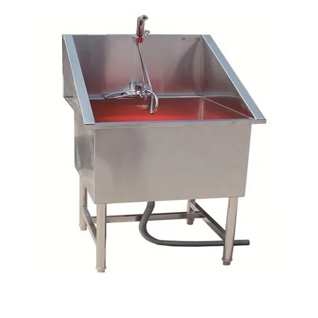 
High quality 304 stainless steel veterinary vet bathtub for dog cat animal pet 