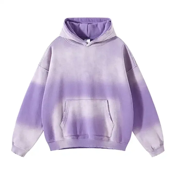 Hot selling hoodie luxury brands rubber print unisex hoodies 450 gsm with pockets brush cotton tie dye hoodies