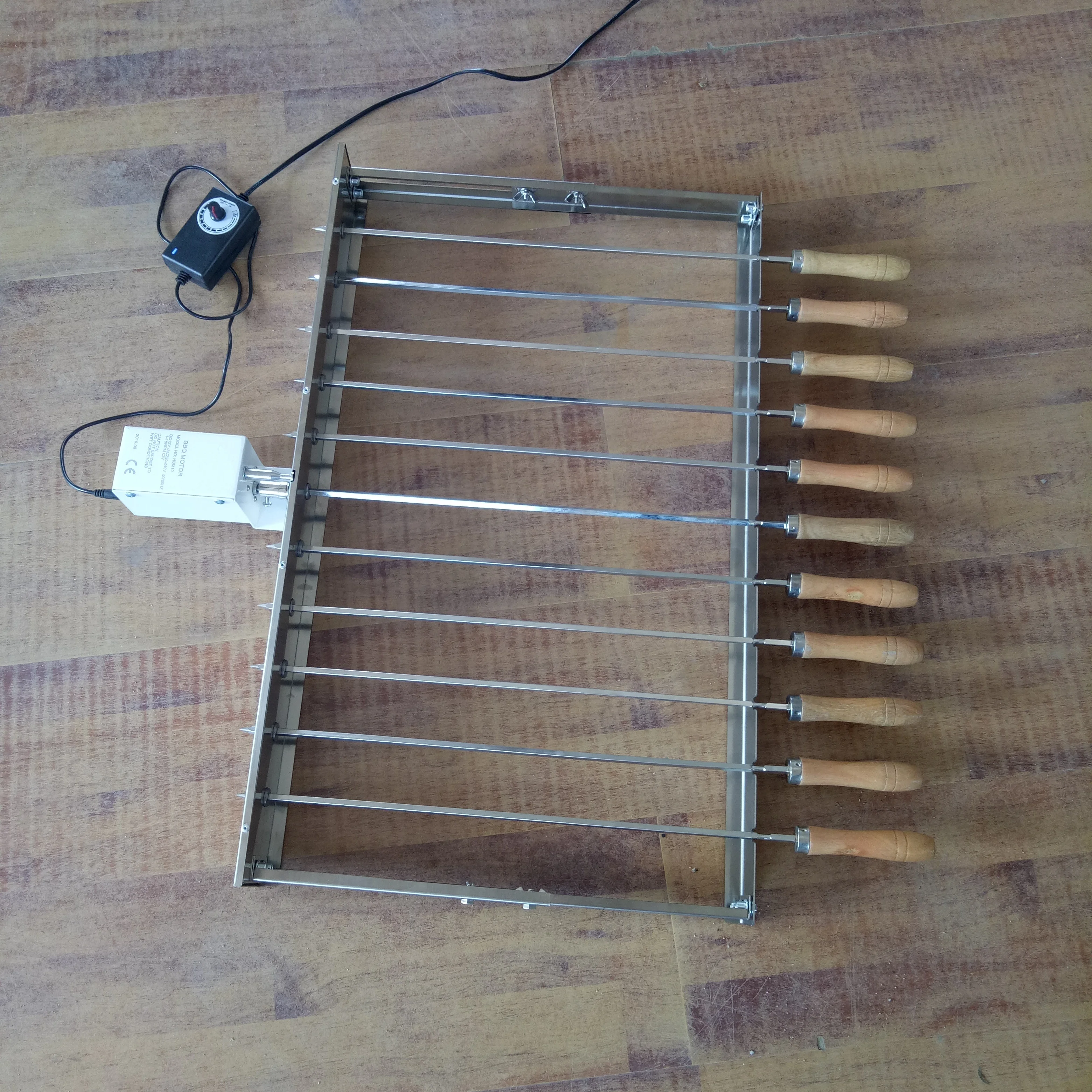 Wholesale custom Stainless Steel Extendible Brazilian BBQ Skewers Rotisserie Cypriot Grill