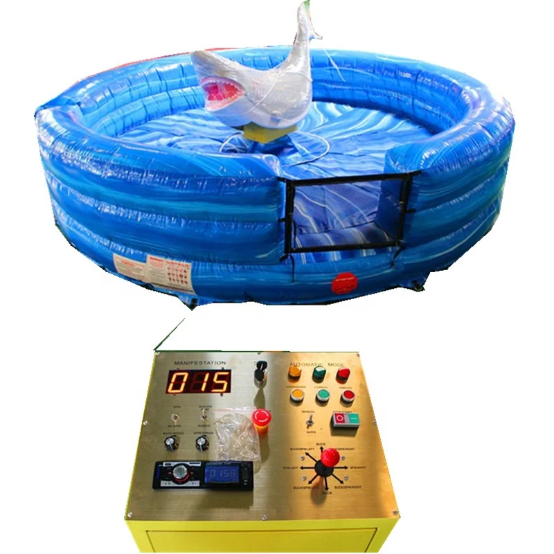 Challenge jousting Inflatable air protection mat, rodeo shark wipeout meltdown sport game for sale