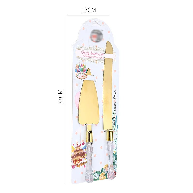 New crystal Handle Cake Cutting Knives with Shovel Design Cake Server and Knife Set for Cake Tools Genre