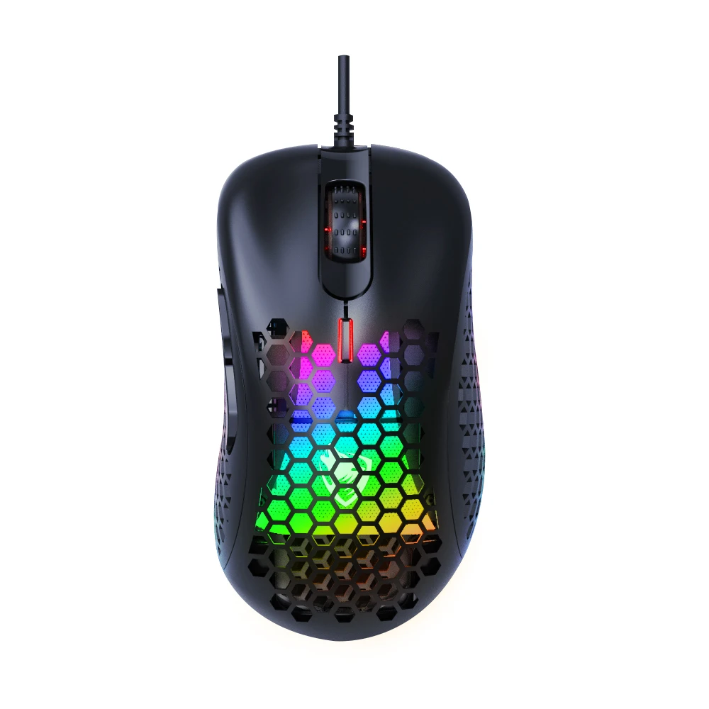 Hole Wired Mouse Honeycomb Lightweight RGB Gaming Desktop Computer Macro Editing For Mouse Gamer