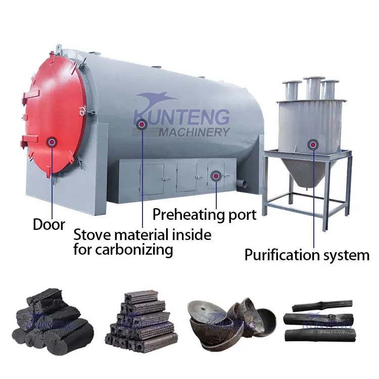 Wood, coconut shell carbonization equipment, barbecue carbon, hookah carbon production line