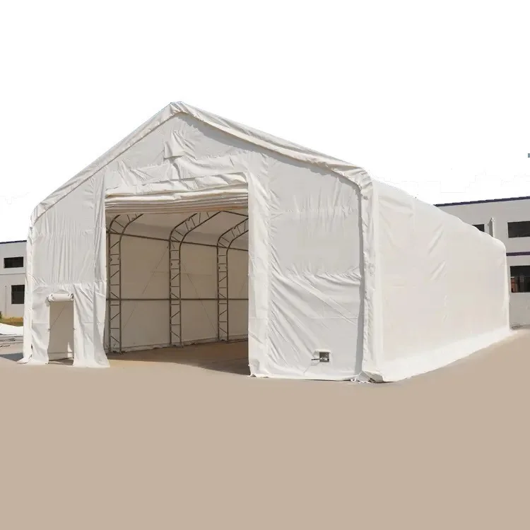 Portable outdoor fabric prefabricated storage building waterproof top PVC covered garage or garage warehouse tent
