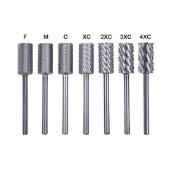 5 in 1 Nails Grinding Manicure Accessories Drill Tool Nail Electric File Silver Tungsten Carbide Nail Drill Bit Set
