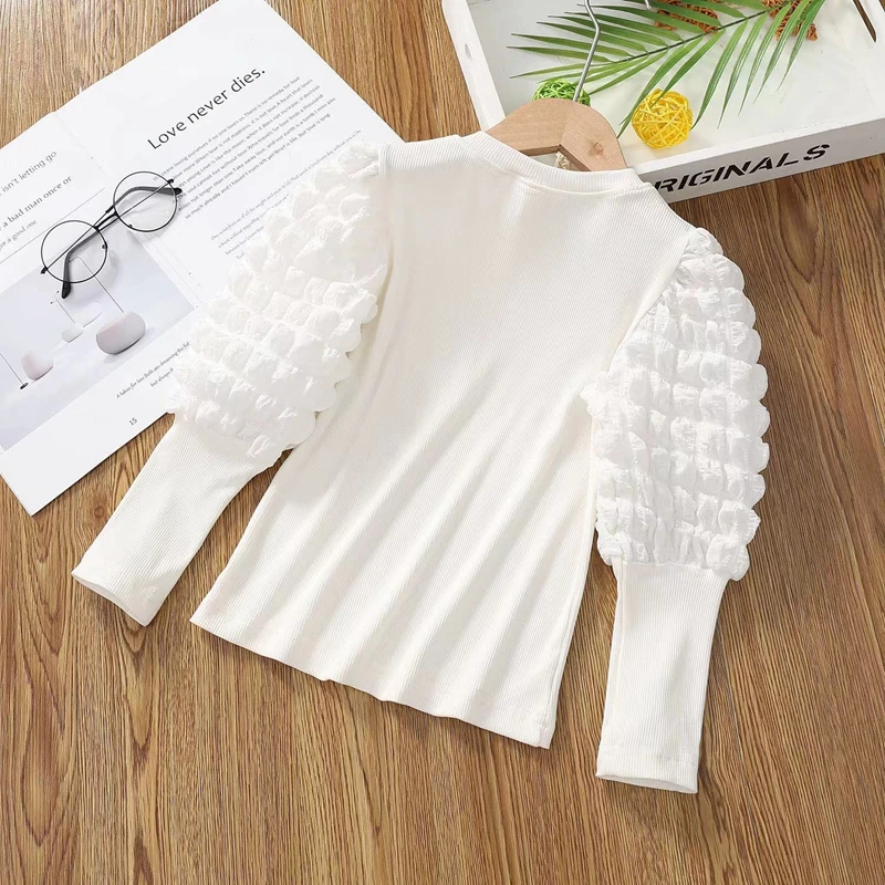 baby toddler teens girls sweaters tops spring autumn long sleeve puff knit kids sweater for girl kids clothes