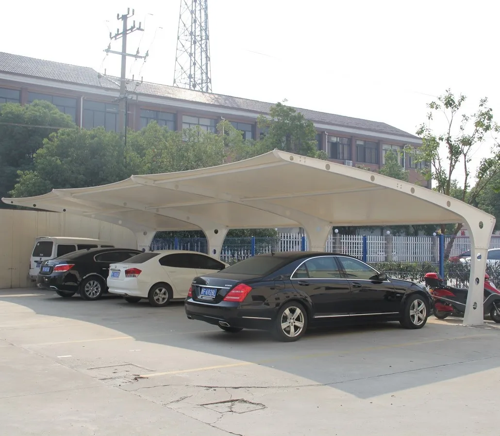 Solid PC Car Shelter Canopy Carport Garages Type Aluminium Customised White Metal