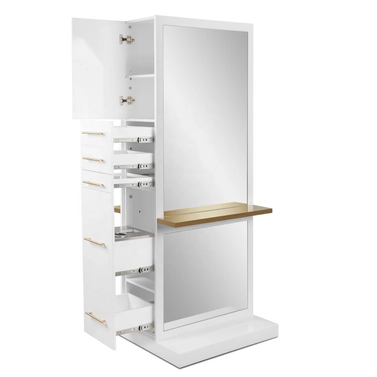 modern design salon furniture set barber gold hairdressing salon mirror styling stations