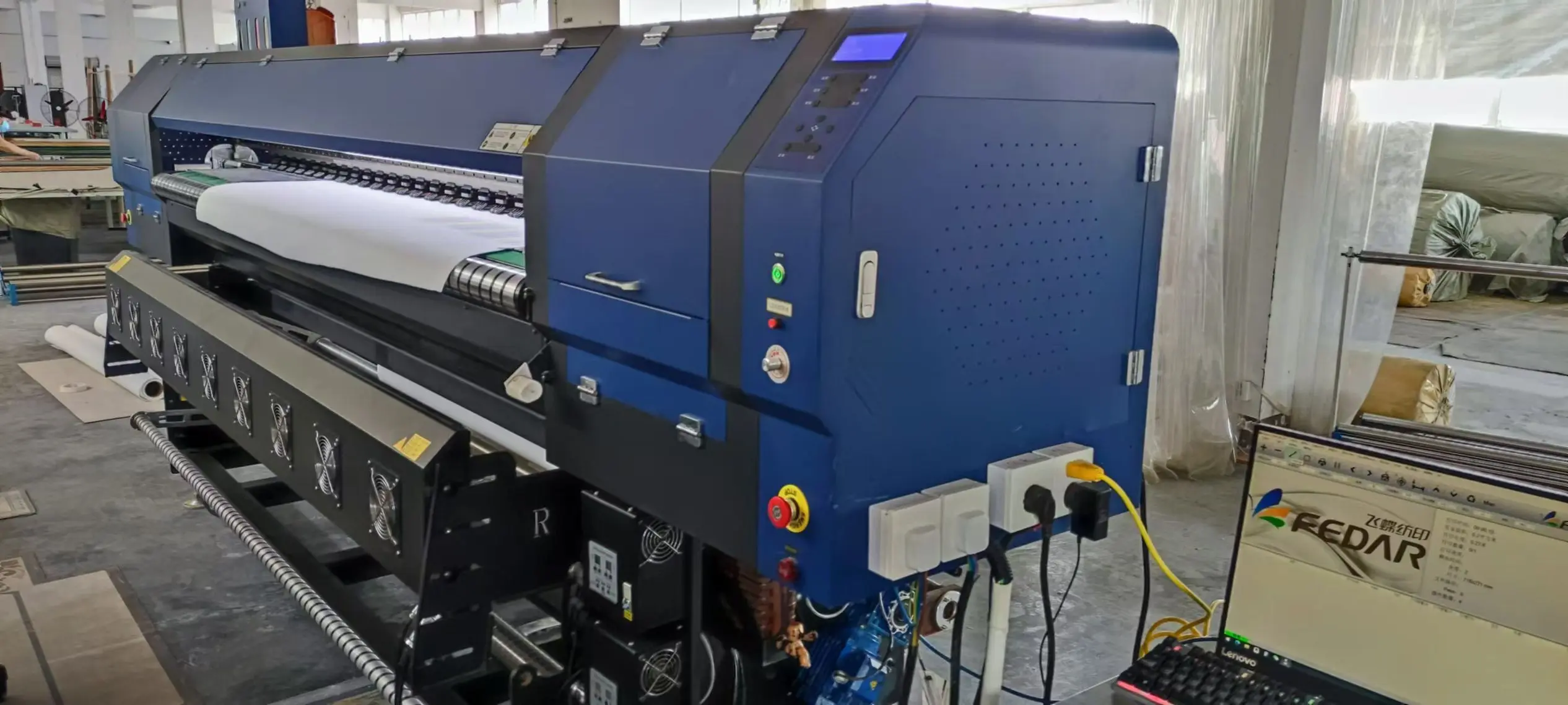 2.6m T-shirt printing machine woven fabric textile printer with 8 print heads sublimation printer