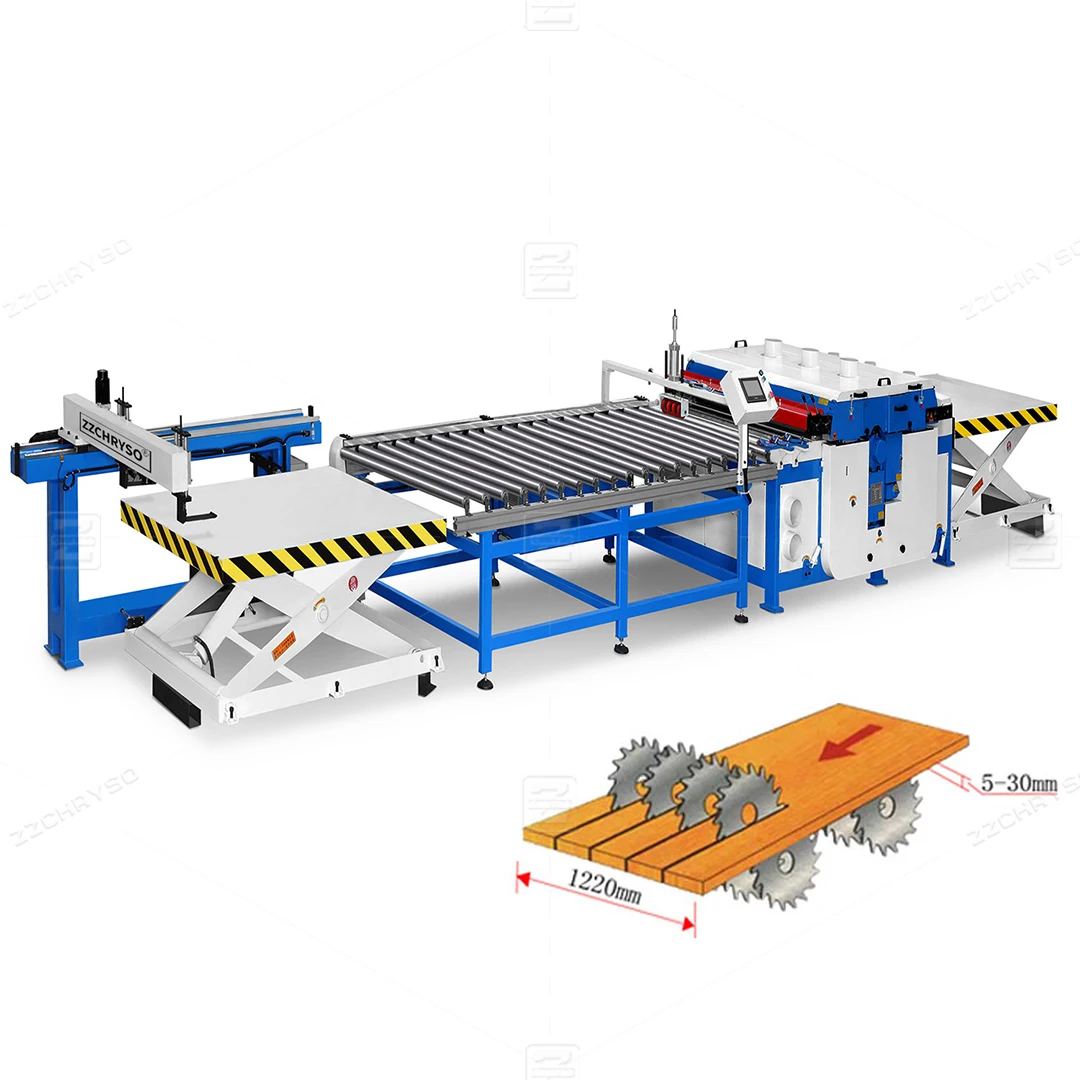 Automatic MDF wood multi blade saw cutting sawing machine for floor