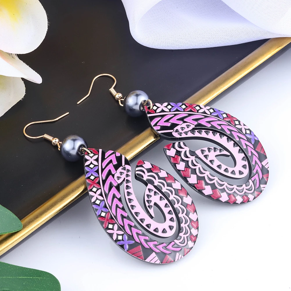 SophiaXuan new arrivals acrylic blue aegis earrings boho chic jewelry hawaiian  acrylic earrings fashion jewelry